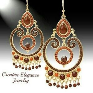 Bohemian Brown Chandelier Earrings